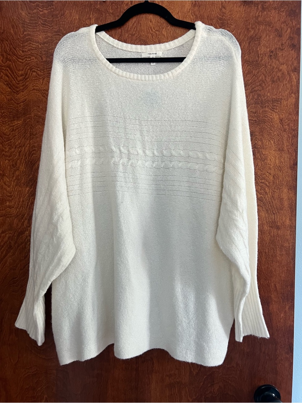 NWT‎ Maurice’s Cream Cozy Knit Women's Sweater size 2X